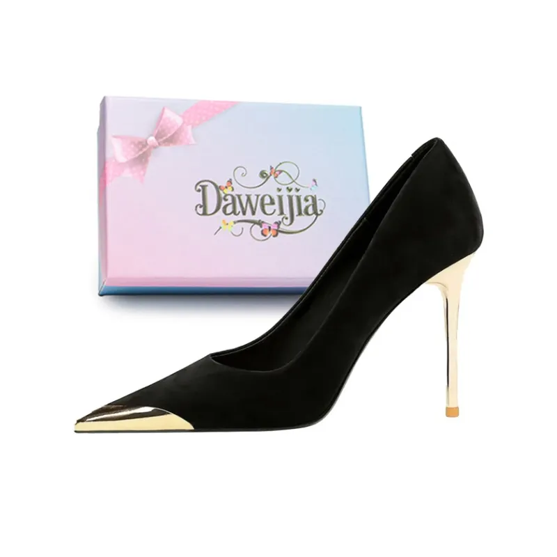 Dawei's House Slim Heel High Heels Women's Black-2