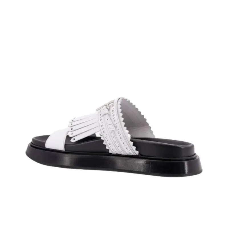Alexander McQueen Slide Slippers Women's Black White-2