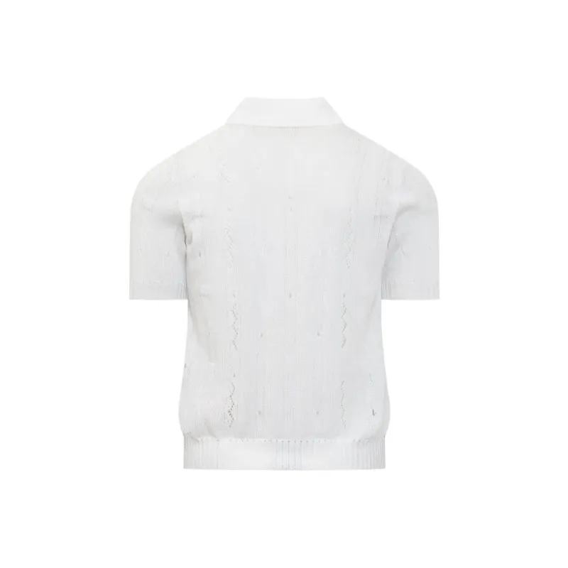 MARNI Pointelle knit Polo Shirt-1