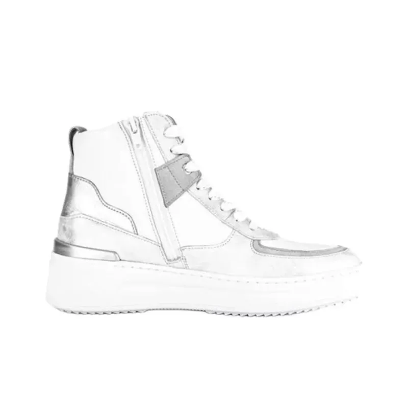 Gabor Fashion High Top Casual Shoes Women's Silver-1