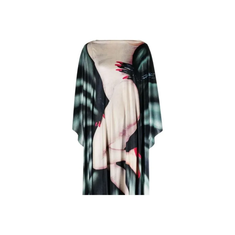 LOEWE FW22 Long Sleeved Dress Women's Green-4