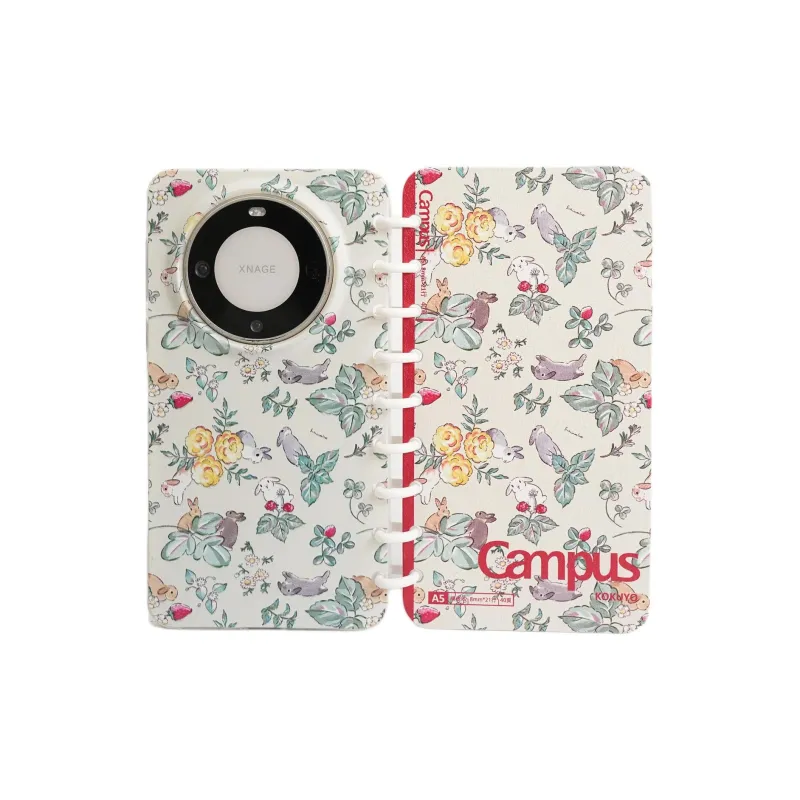 Sopi Leather Material Floral Usahana Flap Laptop Phone Cases Compatible With Huawei Mate 70/60 Pro/Pura 70/70 Pro+-2
