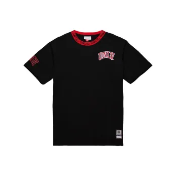Mitchell & Ness x NCAA UNLV Rebels Jacquard Ringer Vintage Logo T Shirt Men's Black
