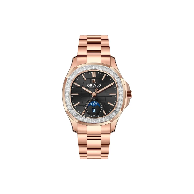OBLVLO Automatic Mechanical Movement Watch Men's Watches Blue Dial-16