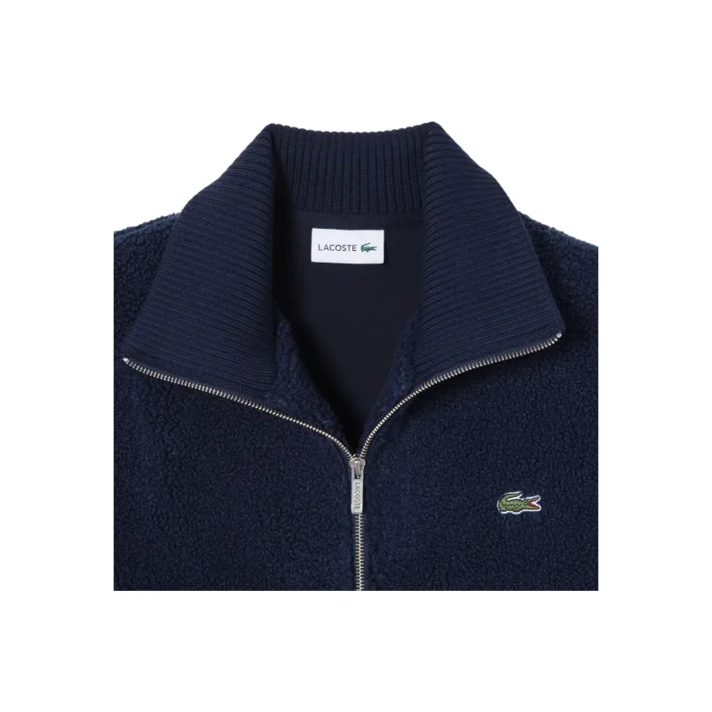LACOSTE Velvet feel Coat Men's Marine Blue-3
