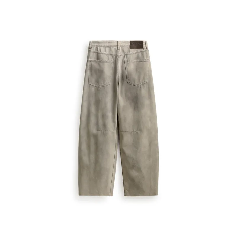 ZENGZHI Jeans Unisex Dirty Apricot-1