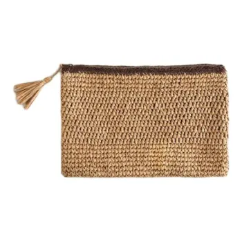 ZARA Cellulose Material Clutch Toiletry Bag Unisex Light Beige