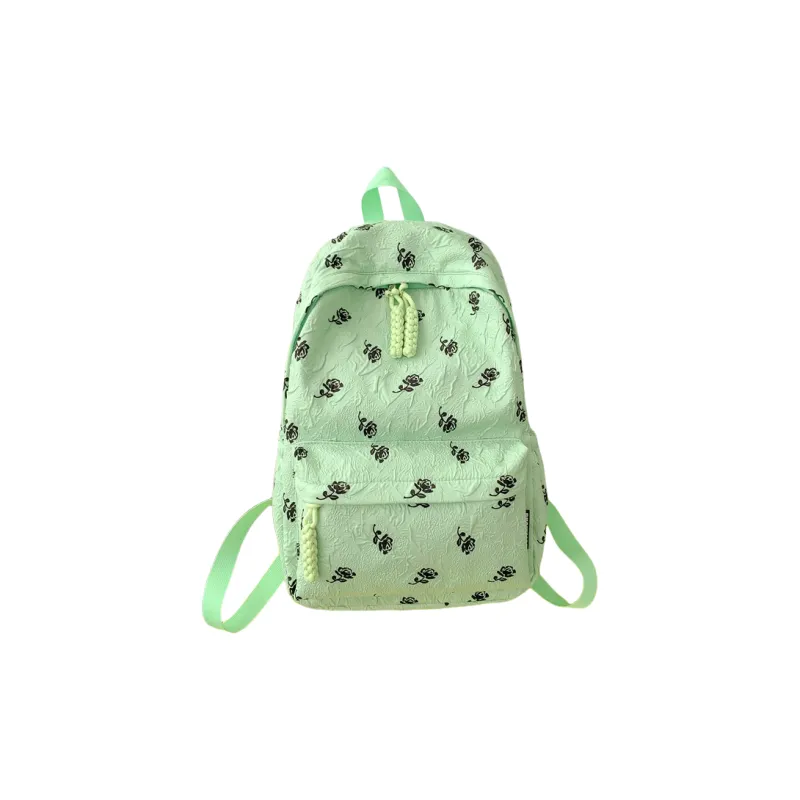 Yalu Nylon Fabric Backpack Regular Unisex Ecru/Black/Pink/Blue/Green-21