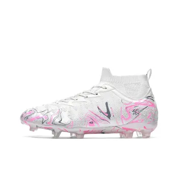 Binary Soccer Shoes Unisex High Top Pink/White/Gray