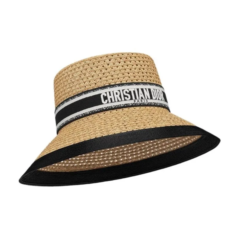 DIOR Cotton Bucket Hats Unisex Beige-1