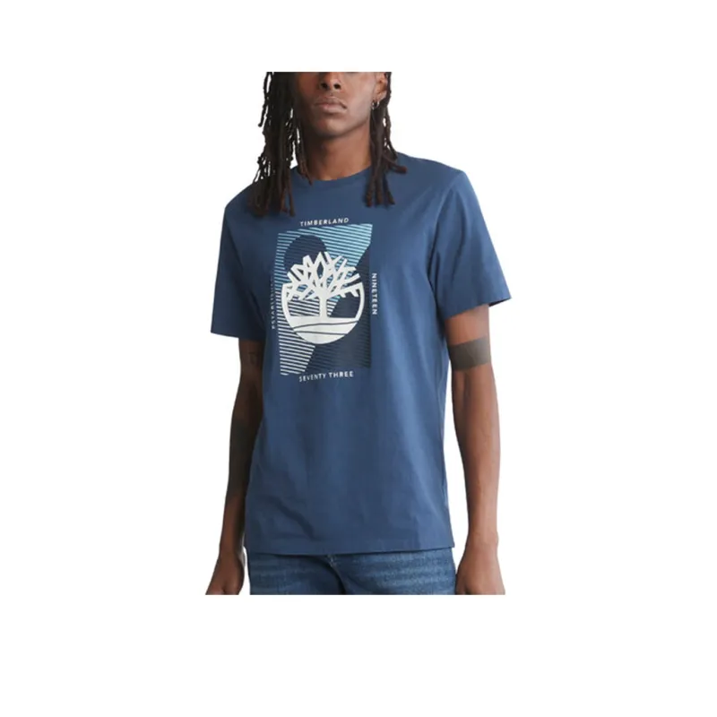 Timberland T Shirt Men's Dark Color Denim-1