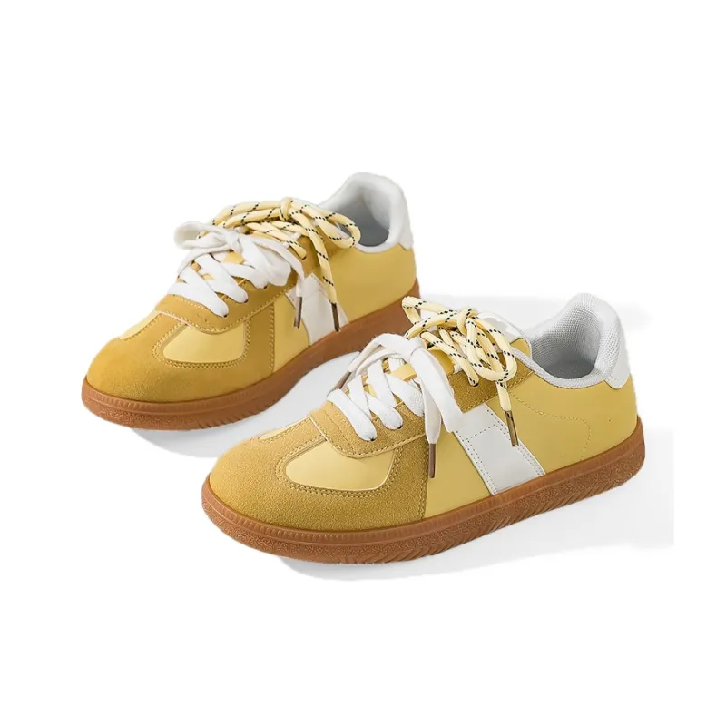 Dafu Leaps Forward Lightweight Anti Slip Low Top Skateboard Shoes Women's Yellow-1