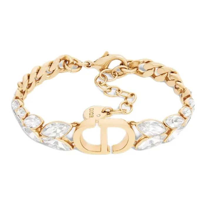 DIOR Crystal Bracelets Unisex Gold-0
