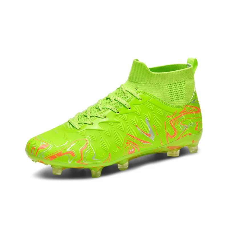Binary FG Firm Ground Cushioning Abrasion Resistant Lightweight Slip Resistant Soccer Shoes Unisex Neon Green-1