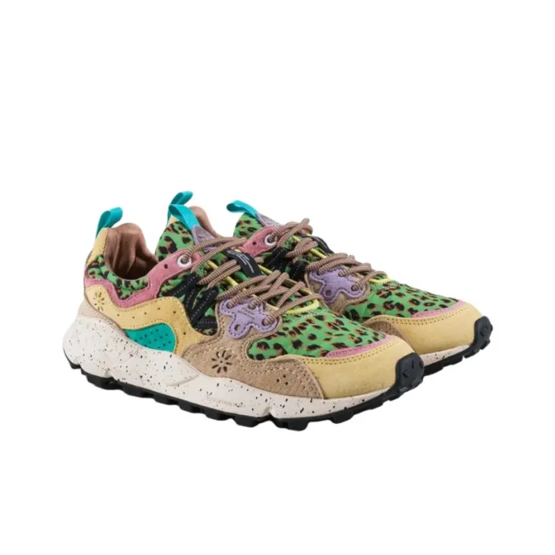 FLOWER MOUNTAIN Yamano 3 Low Top Casual Shoes Women's Beige Green-1