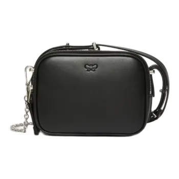 WEEKEND MaxMara Cow Leather Shoulder Bag Mini Women's Black