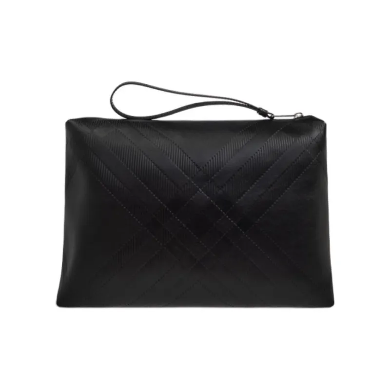 Burberry Leather Clutch Men's Black-2