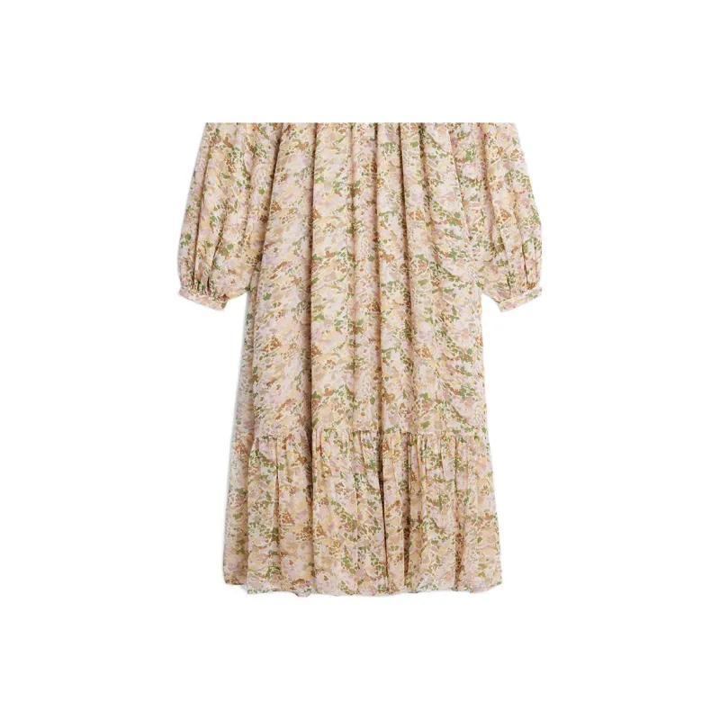 CELINE Long Sleeved Dresses Women's Beige Yellow-2