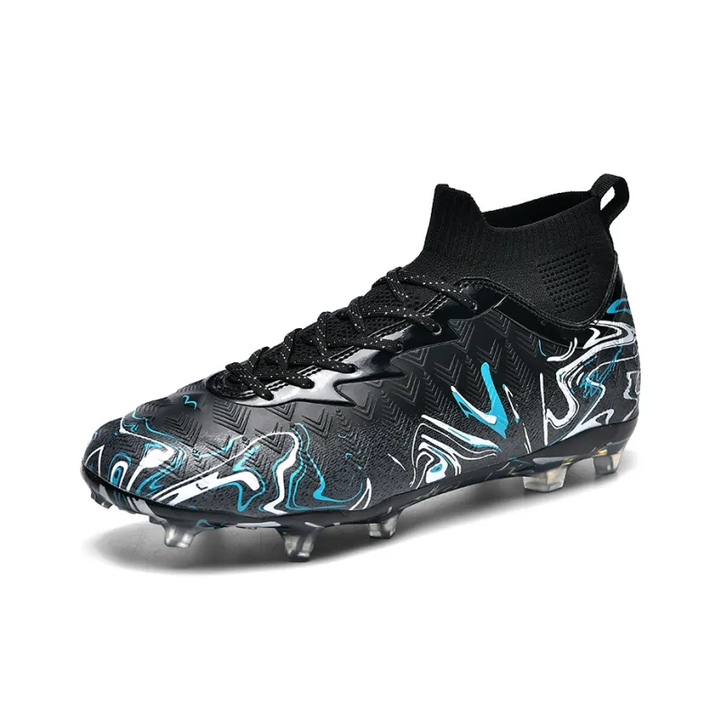 Binary FG Firm Ground Cushioning Abrasion Resistant Lightweight Slip Resistant Soccer Shoes Unisex Black Moon White-2