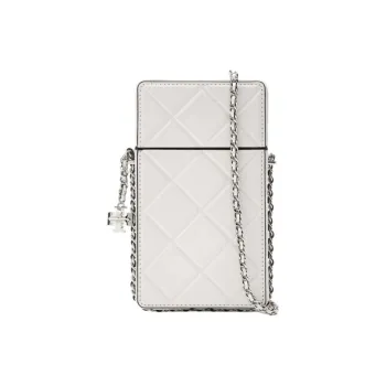 TORY BURCH Leather Shoulder Bag With Cell Phone Pouch Women's White