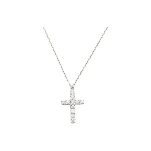 Cartier 2010s Pre owned 18kt White Gold Cross Diamond Necklace