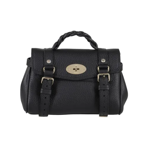 Mulberry Alexa Leather Shoulder Bag Crossbody Bag Handbag Mini Women's Black