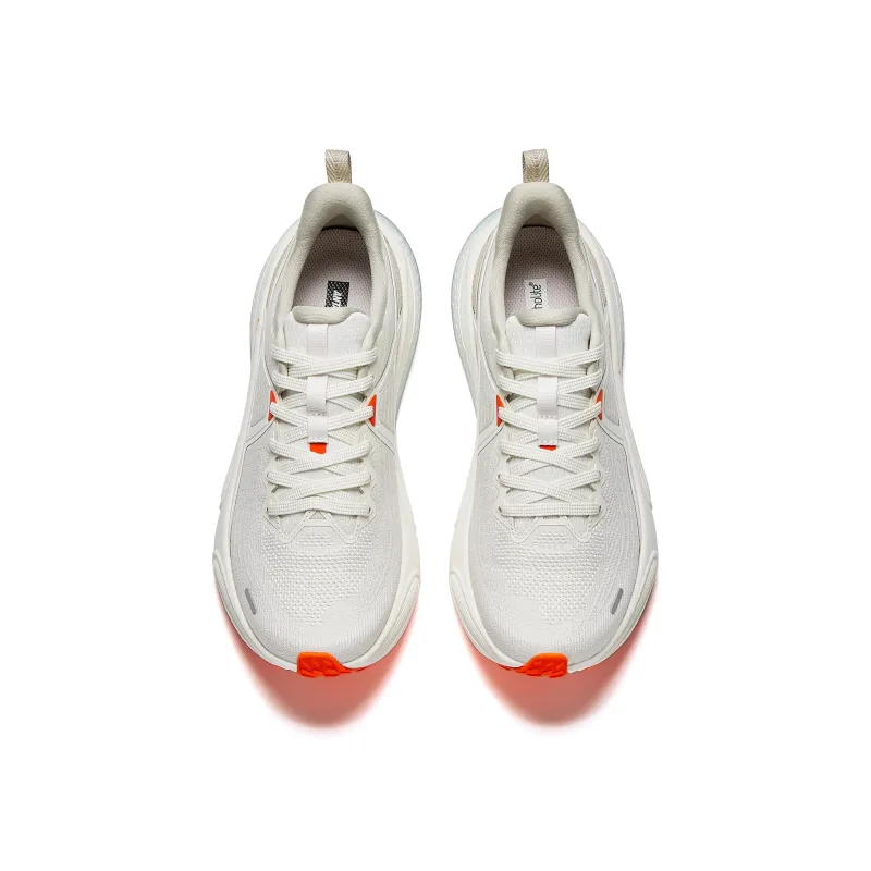 Anta Anti Slip Wear Resistant Low Top Cloud Swallow Nitrogen Technology Trail Running Running Shoes Women's White Gray-3