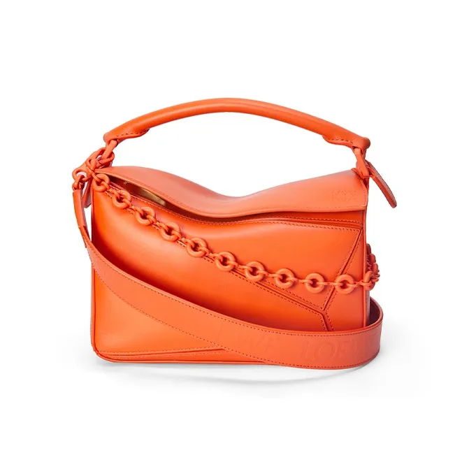 LOEWE Painted Metal Chain Belt Shoulder Strap Bag Strap Women's Orange-2