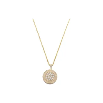 BVLGARI 2010s 18K Rose Gold Diamond And Onyx Necklace