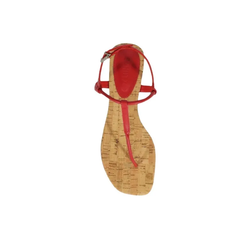 Schutz One Strap Sandals Women's Red-3