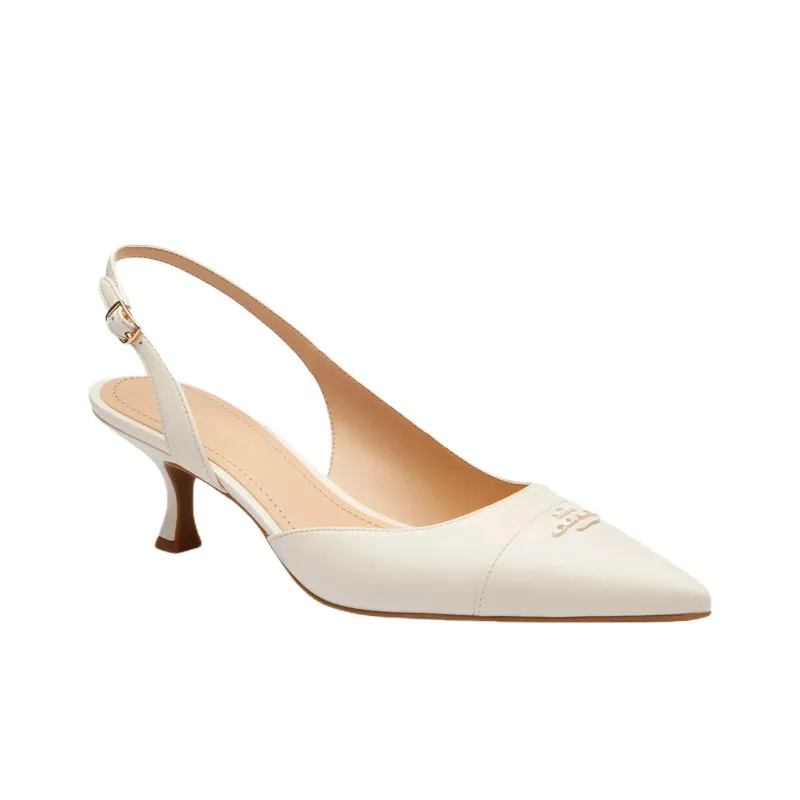 COACH Roxanne Slim Heel High Heels 5.5cm Women's White-2
