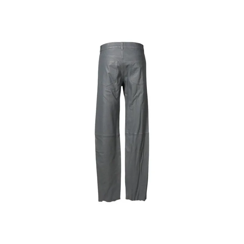 DIESEL Regular Fit Leather Trousers-1