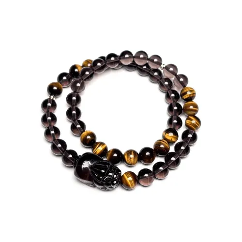 MOUNTAINS AND MANS Obsidian New Chinese Style Stackable Good Luck Beaded Bracelet Men's
