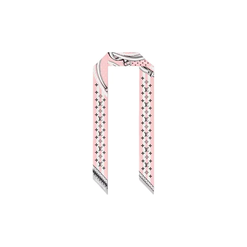 LOUIS VUITTON Mulberry Silk Hair Bands Women's Pink-1
