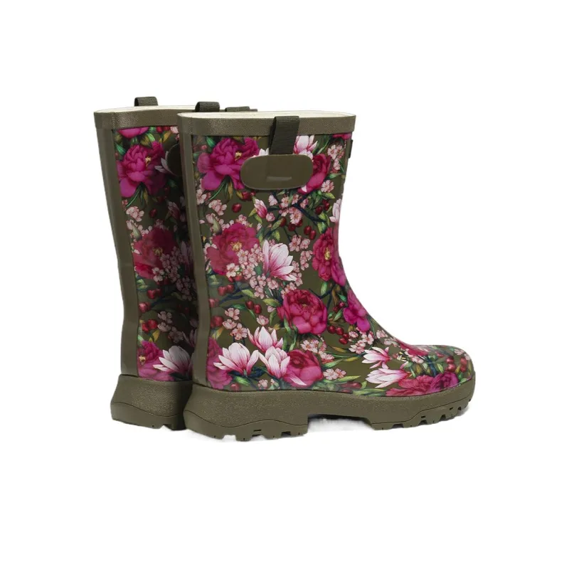 AIGLE ALYA PRINT Short Mid Calf Outdoor Boots Women's Green-3