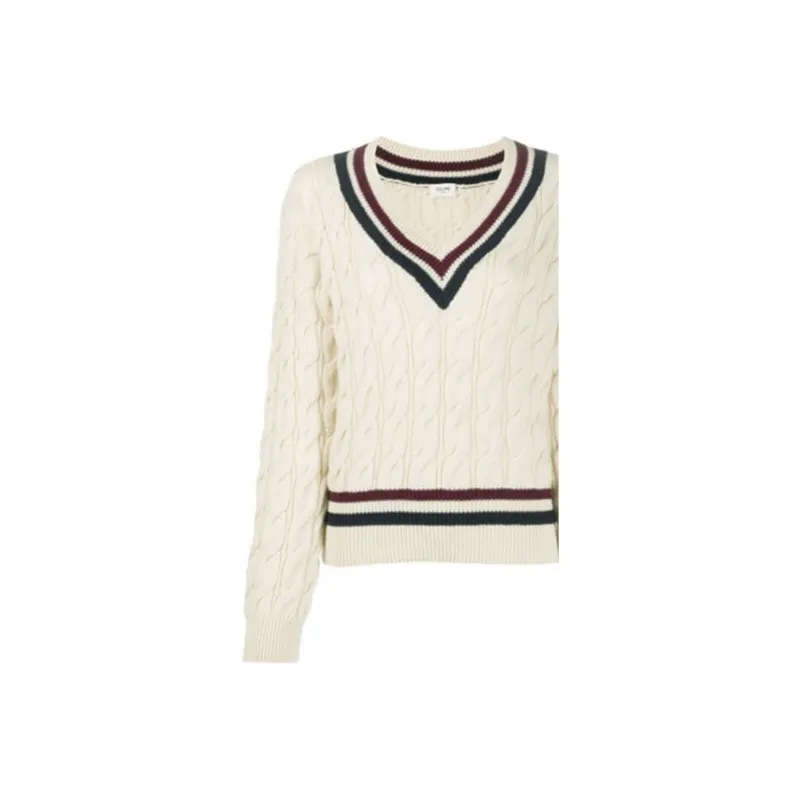 CELINE FW21 Loose Fit Sweater Women's White-4