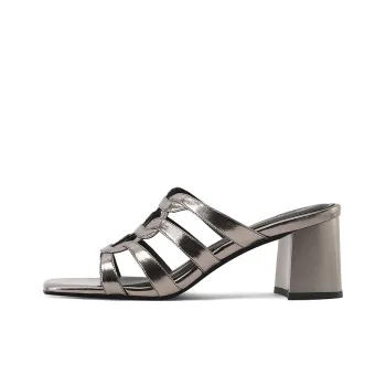XICUNMINGWU Slip Resistant Slide Slippers Women's Gunmetal