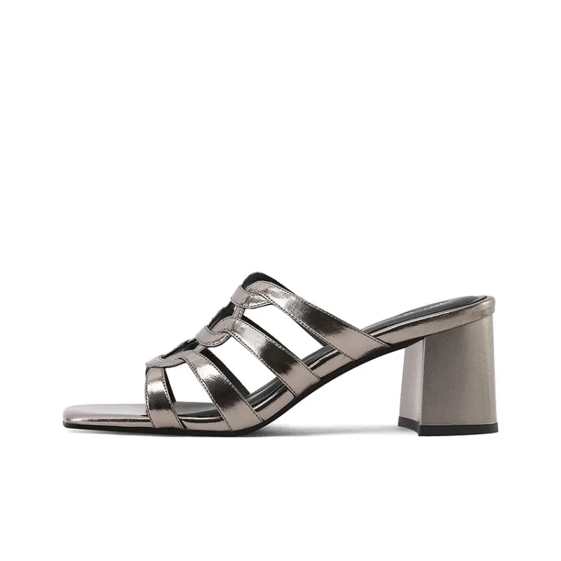 XICUNMINGWU Slip Resistant Slide Slippers Women's Gunmetal-0