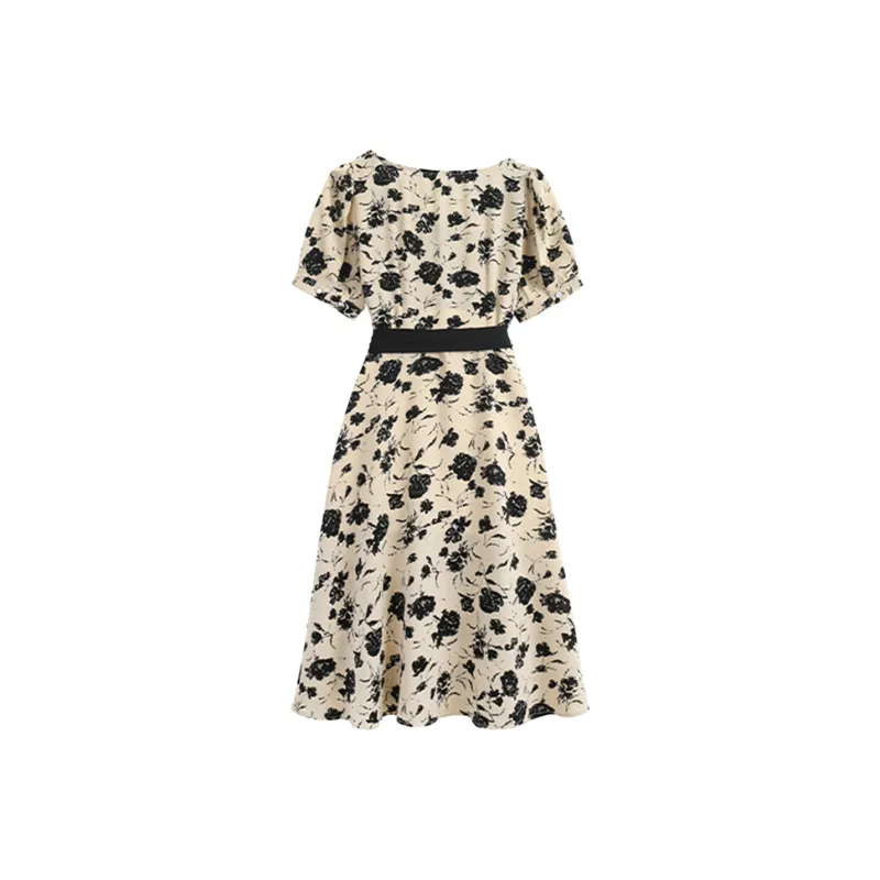 / Short Sleeved Dresses Women's Black-1