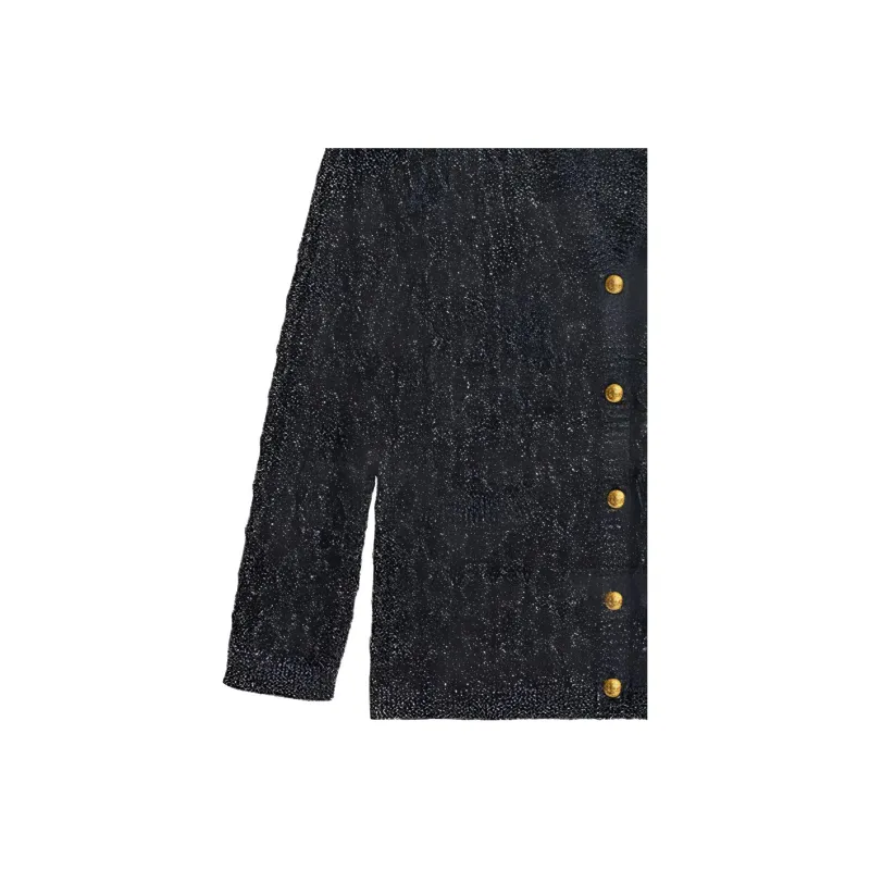 GUCCI Metallic Cable knit Cardigan-3