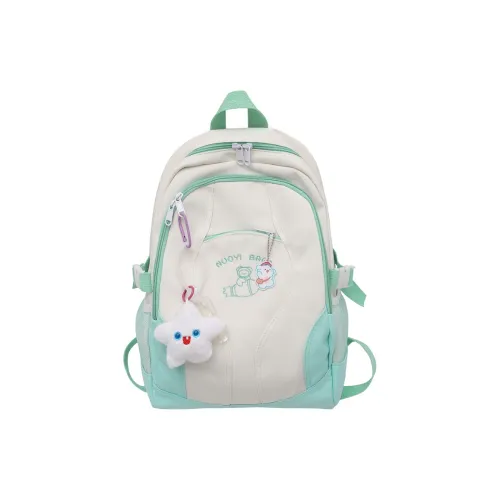 URBAN FOREST Nylon Backpack Unisex Light Green/Light Blue/Blue Purple/White/Black