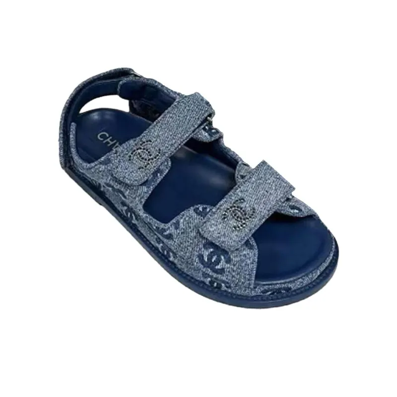 CHANEL 25S Beach Sandals Women's Blue-1