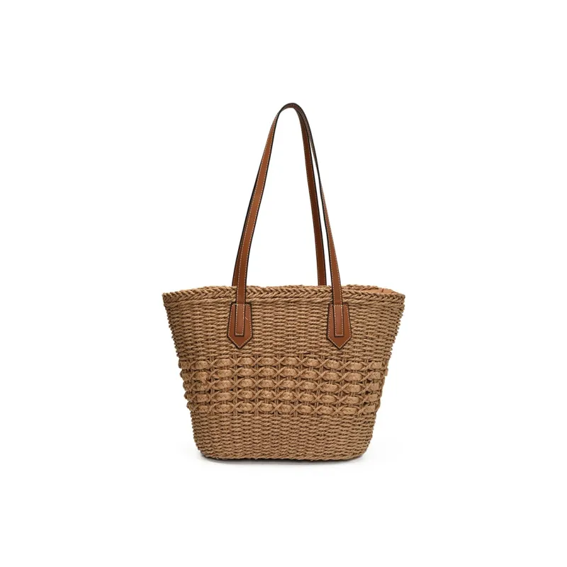 Single Warehouse PU Shoulder Bag, Handbag, Tote Bag Regular Women's Ecru/Khaki-6
