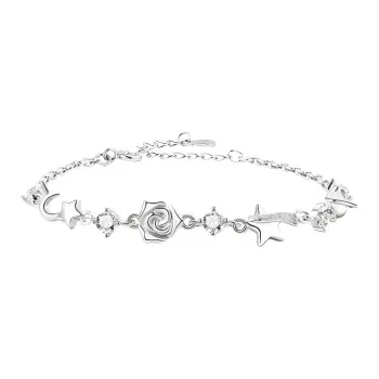 Regalrose 925 Sterling Silver Bracelets Unisex Silver