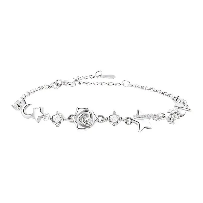 Regalrose 925 Sterling Silver Bracelets Unisex Silver-0