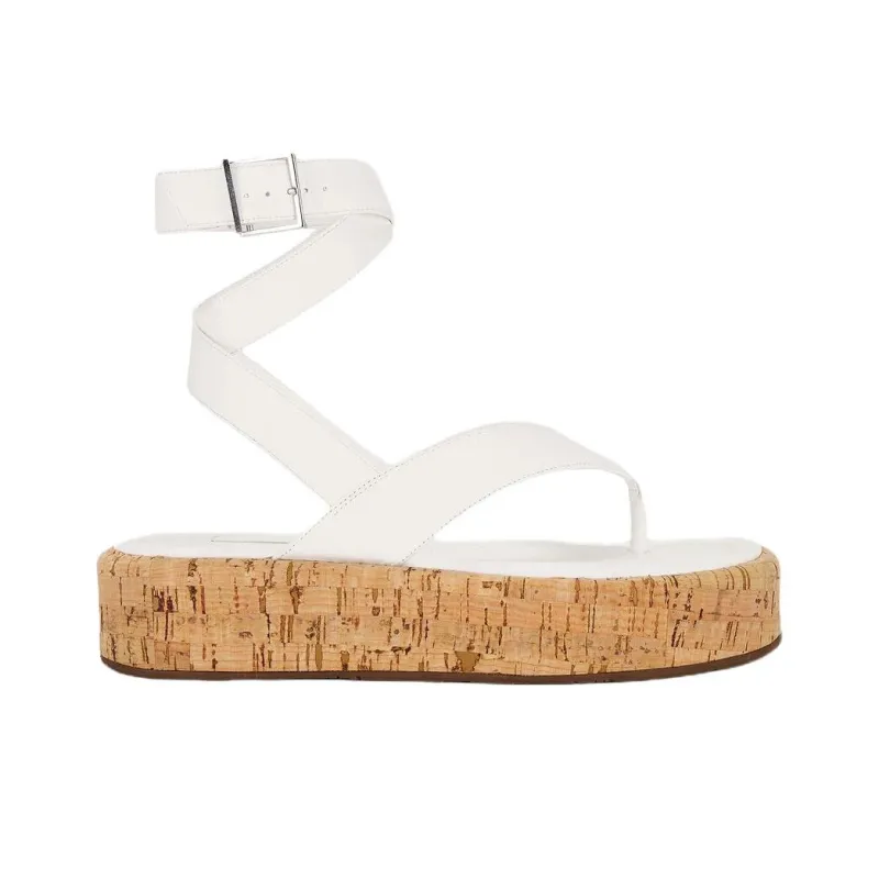Schutz Tessie One Strap Sandals 4cm Women's White-1