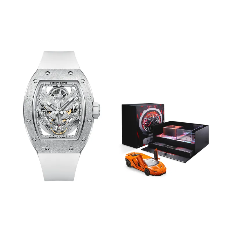 BONEST GATTI Soaring Collection Automatic Mechanical Movement Watch Men's Watches Silver Dial-11