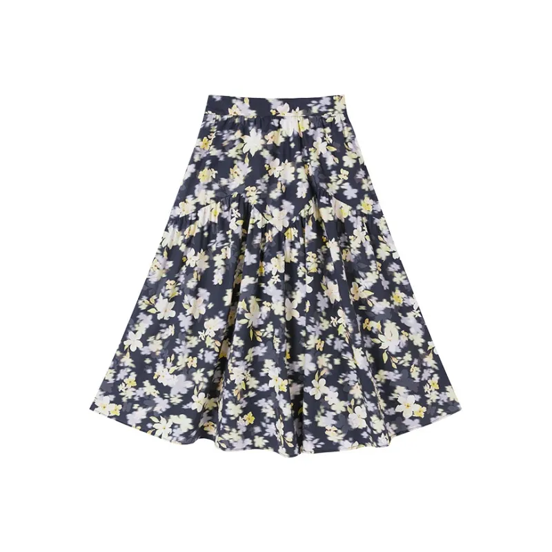 XIANGYING Casual Long Skirt Women's Purple-1
