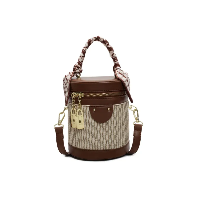 PINK·LAND PU Bucket Bag, Shoulder Bag, Handbag Women's Multicolor-8