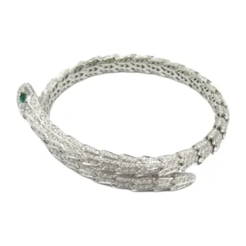BVLGARI 2010s 18kt White Gold Serpenti Viper Diamond Bracelet